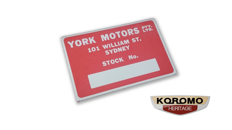 Toyota Dealership Stock Plate - York Motors 