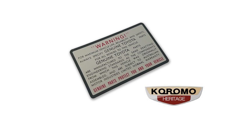Toyota Genuine Parts Warning decal 