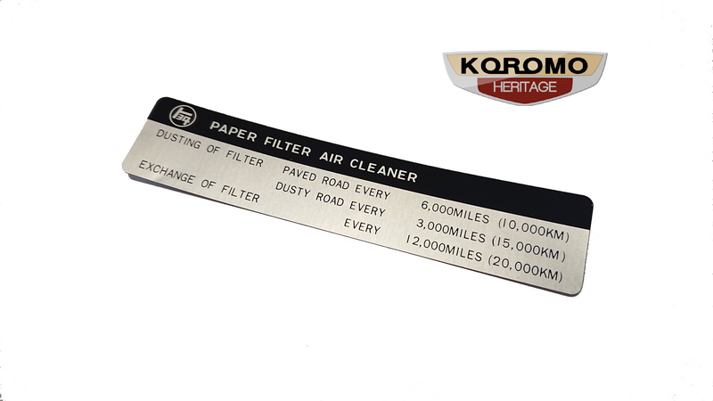 Toyota R Engine Air Cleaner Service Decal