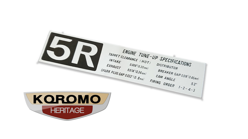 Toyota 5R Engine Valve Clearance Decal