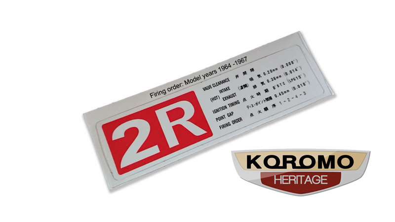 Toyota 2R Engine Valve Clearance Decal
